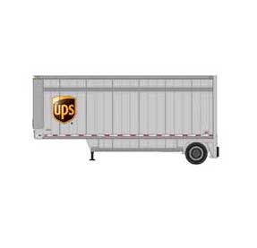 Athearn 90211 HO Scale 28' Drop Sill Parcel Trailer UPS Shield 343829