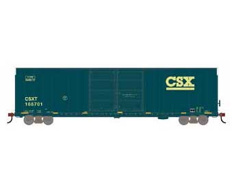Athearn 90572 HO Scale FMC 60' Double Door Hi-Cube Boxcar Primed for Grime CSX 166701