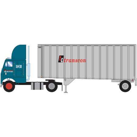Athearn 91069 HO Scale 2 Axle Freightliner with 28' Trailer Transcon