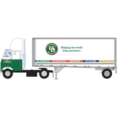 Athearn 91071 HO Scale 2 Axle Freightliner with 28' Trailer Old Dominion
