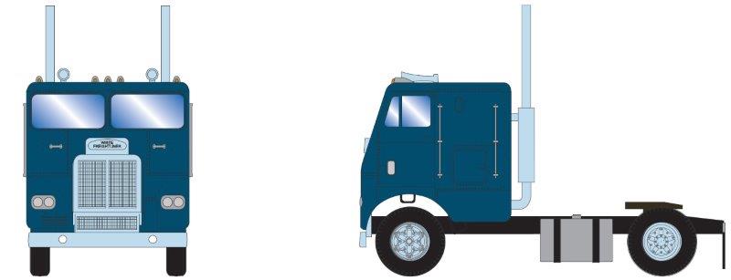 Athearn 91124 HO Scale Freightliner 3 Axle Semi Tractor Cab Metallic Teal
