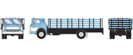 Athearn 92050 HO Scale Ford C Stake Bed Light Blue and White
