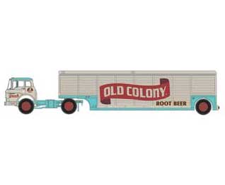 Athearn 92466 HO Scale Ford C Tractor with Trailer Old Colony Root Beer 07/108