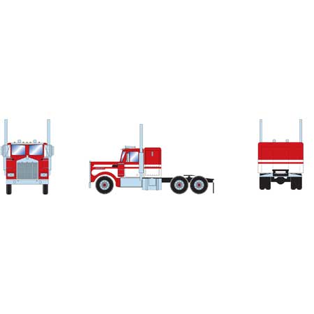 Athearn 92659 HO Scale Kenworth Tractor White and Red