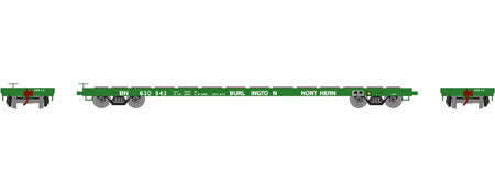 Athearn 92673 HO Scale 60' Flatcar Burlington Northern BN 630843
