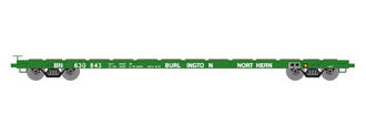 Athearn 92673 HO Scale 60' Flatcar Burlington Northern BN 630843