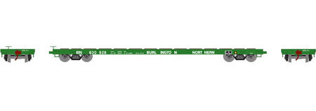 Athearn 92674 HO Scale 60' Flatcar Burlington Northern BN 630828