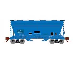 Athearn 93454 HO Scale ACF 2970 2 Bay Covered Hopper Grand Trunk Western "Primed for Grime" GTW 315059