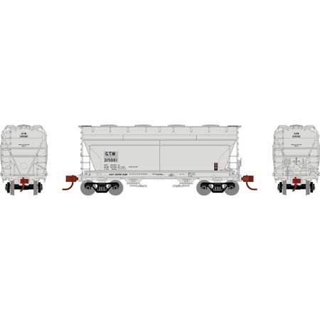 Athearn 93455 HO Scale ACF 2970 2 Bay Covered Hopper Grand Trunk Western Primed for Grime GTW 315061