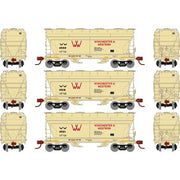 Athearn 93465 HO Scale ACF 2970 2 Bay Covered Hopper Winchester Western W&W 3 Pack