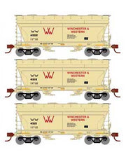 Athearn 93465 HO Scale ACF 2970 2 Bay Covered Hopper Winchester Western W&W 3 Pack