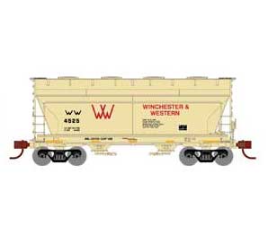 Athearn 93464 HO Scale ACF 2970 2 Bay Covered Hopper Winchester Western W&W 4525