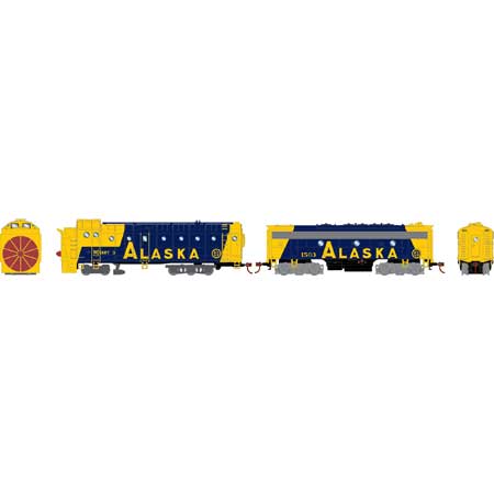 Athearn 93824 HO Scale Rotary Snowplow with F7B Diesel Alaska ARR 3/1503