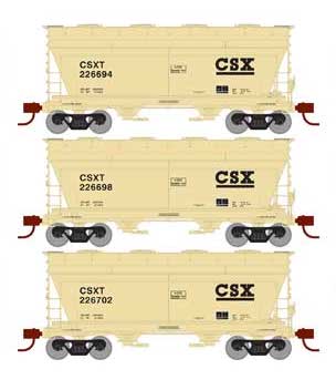 Athearn 93986 HO Scale ACF 2970 Covered Hopper CSX  3 Pack