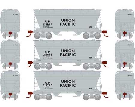 Athearn 93998 HO Scale ACF 2970 Covered Hopper Union Pacific UP 3 Pack