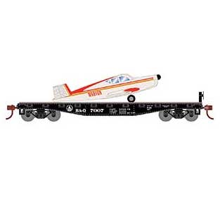 Athearn 96452 HO Scale 40' Flatcar with Plane Baltimore & Ohio B&O 7007