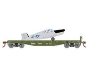 Athearn 96454 HO Scale 40' Flatcar with Air Force Plane DODX 7003