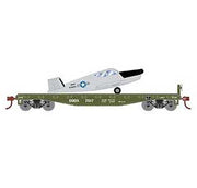 Athearn 96455 HO Scale 40' Flatcar with Air Force Plane DODX 7017