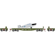 Athearn 96455 HO Scale 40' Flatcar with Air Force Plane DODX 7017