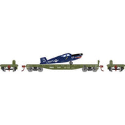 Athearn 96457 HO Scale 40' Flatcar with Navy Plane DODX 7031