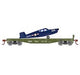 Athearn 96458 HO Scale 40' Flatcar with Marines Plane DODX 7023