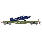 Athearn 96459 HO Scale 40' Flatcar with Marines Plane DODX 7035