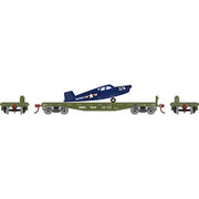 Athearn 96459 HO Scale 40' Flatcar with Marines Plane DODX 7035