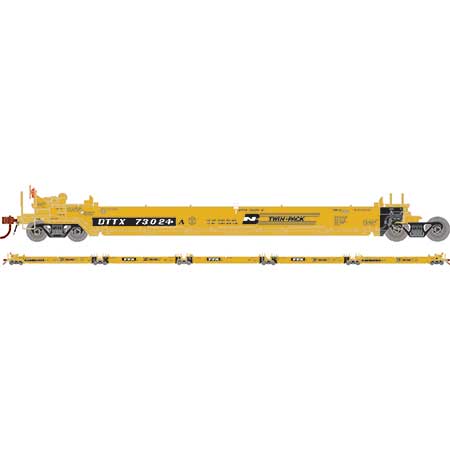 Athearn 98920 HO Scale Maxi I 5 Unit Well Car Trailer Train / Burlington Northern DTTX 73024