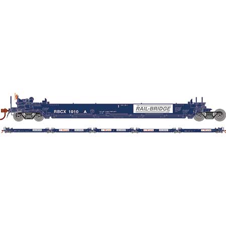 Athearn 98927 HO Scale Maxi I 5 Unit Well Car Rail-Bridge RBCX 1010