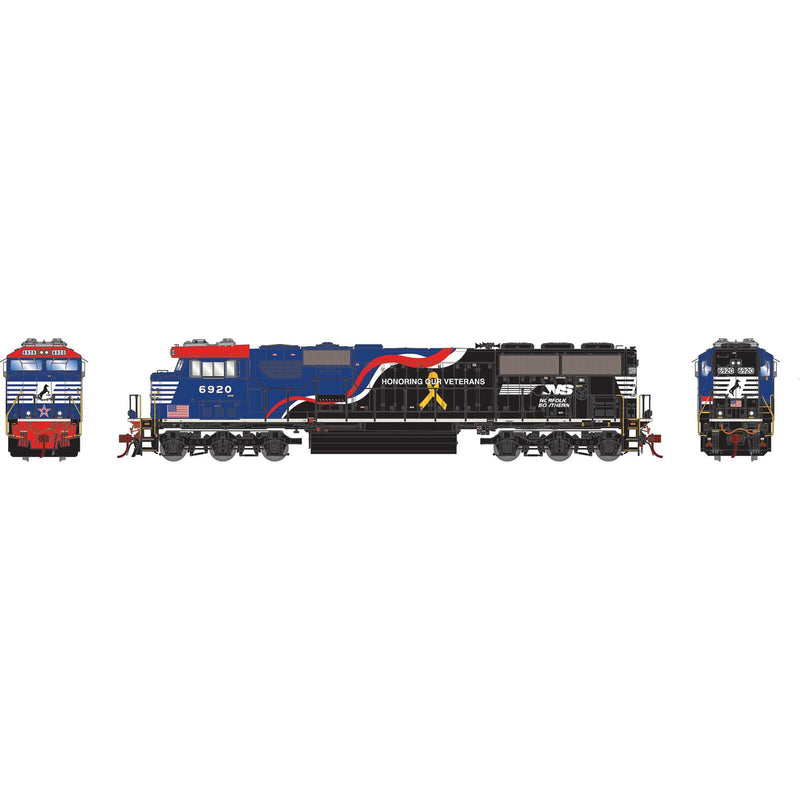 Athearn G65193 HO Scale SD60E Norfolk Southern "Veterans" NS 6920 DC