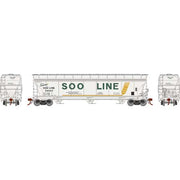 Athearn Genesis G15437 HO Scale ACF 4600 3 Bay Covered Hopper SOO Line 74057
