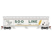 Athearn Genesis G15438 HO Scale ACF 4600 3 Bay Covered Hopper SOO Line 74112