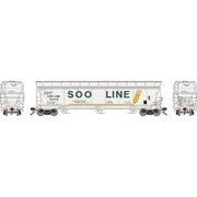 Athearn Genesis G15438 HO Scale ACF 4600 3 Bay Covered Hopper SOO Line 74112