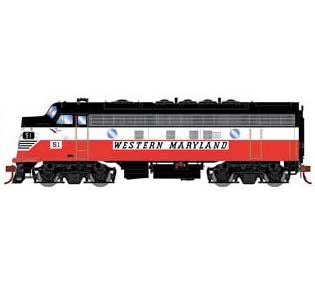 Athearn Genesis G19352 HO Scale F7A Western Maryland Circus WM 51