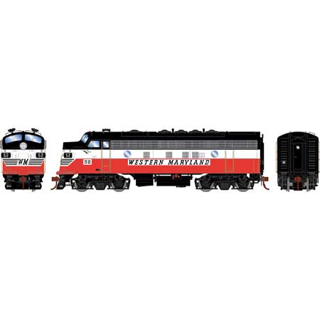 Athearn Genesis G19353 HO Scale F7A Western Maryland Circus WM 52