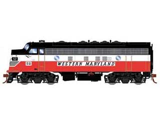 Athearn Genesis G19353 HO Scale F7A Western Maryland Circus WM 52