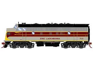 Athearn Genesis G19555 HO Scale F7A Erie Lackawanna EL 7121 DCC Sound