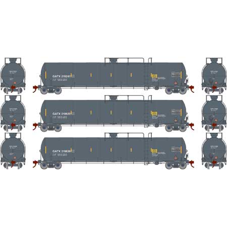 Athearn Genesis G25584 HO Scale 33,900 Gallon LPG Tank Car GATX 3 Pack #2