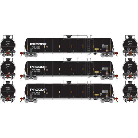 Athearn Genesis G25586 HO Scale 33,900 Gallon LPG Tank Car Procor PROX 3 Pack #1