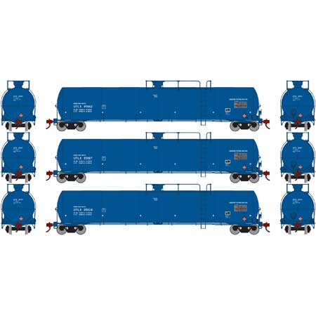 Athearn Genesis G25610 HO Scale 33,900 Gallon LPG Tank Car Blue UTLX 3 Pack