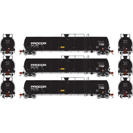 Athearn Genesis G25624 HO Scale 33,900 Gallon LPG Tank Car Procor PROX 3 Pack #1