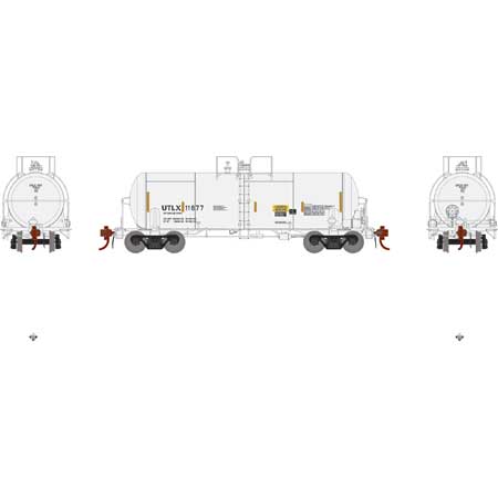 Athearn Genesis G25627 HO Scale 13,600 Gallon Acid Tank Car "Reflective Stripes" White UTLX 11677