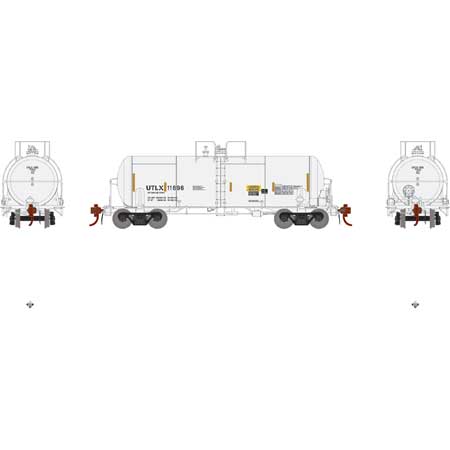 Athearn Genesis G25628 HO Scale 13,600 Gallon Acid Tank Car "Reflective Stripes" White UTLX 11696