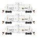 Athearn Genesis G25629 HO Scale 13,600 Gallon Acid Tank Car "Reflective Stripes" White UTLX 3 Pack
