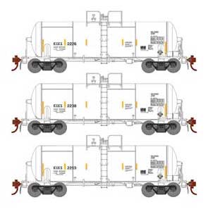 Athearn Genesis G25641 HO Scale 13,600 Gallon Acid Tank Car Kennecott Copper KCCX 3 Pack
