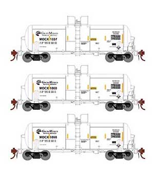 Athearn Genesis G25750 HO Scale 13,000 Gallon Acid Tank Car Grupo Mexico MDCX 3 Pack