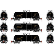 Athearn Genesis G25766 HO Scale 13,000 Gallon Acid Tank Car "Black" UTLX 3 Pack