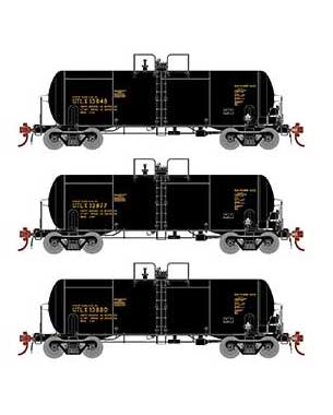 Athearn Genesis G25766 HO Scale 13,000 Gallon Acid Tank Car "Black" UTLX 3 Pack