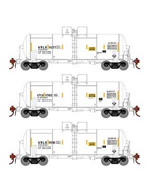 Athearn Genesis G25770 HO Scale 13,000 Gallon Acid Tank Car "White" UTLX 3 Pack