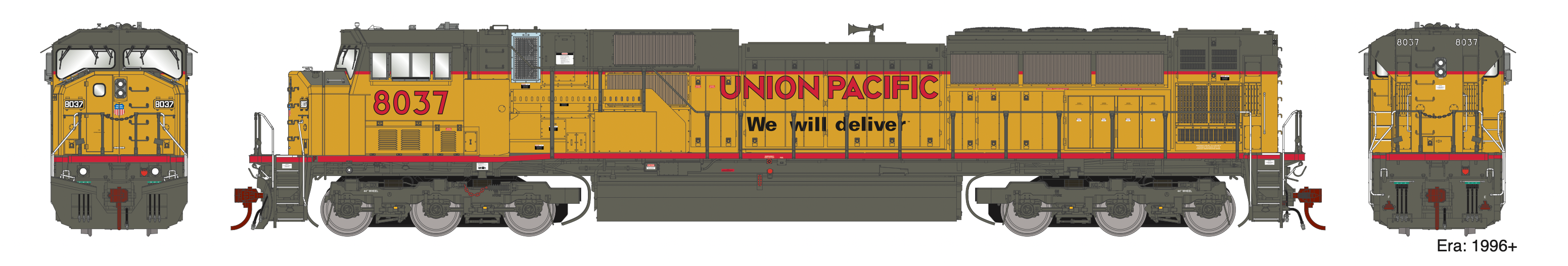 Athearn Genesis G27278 HO Scale EMD SD90MAC Union Pacific UP 8037